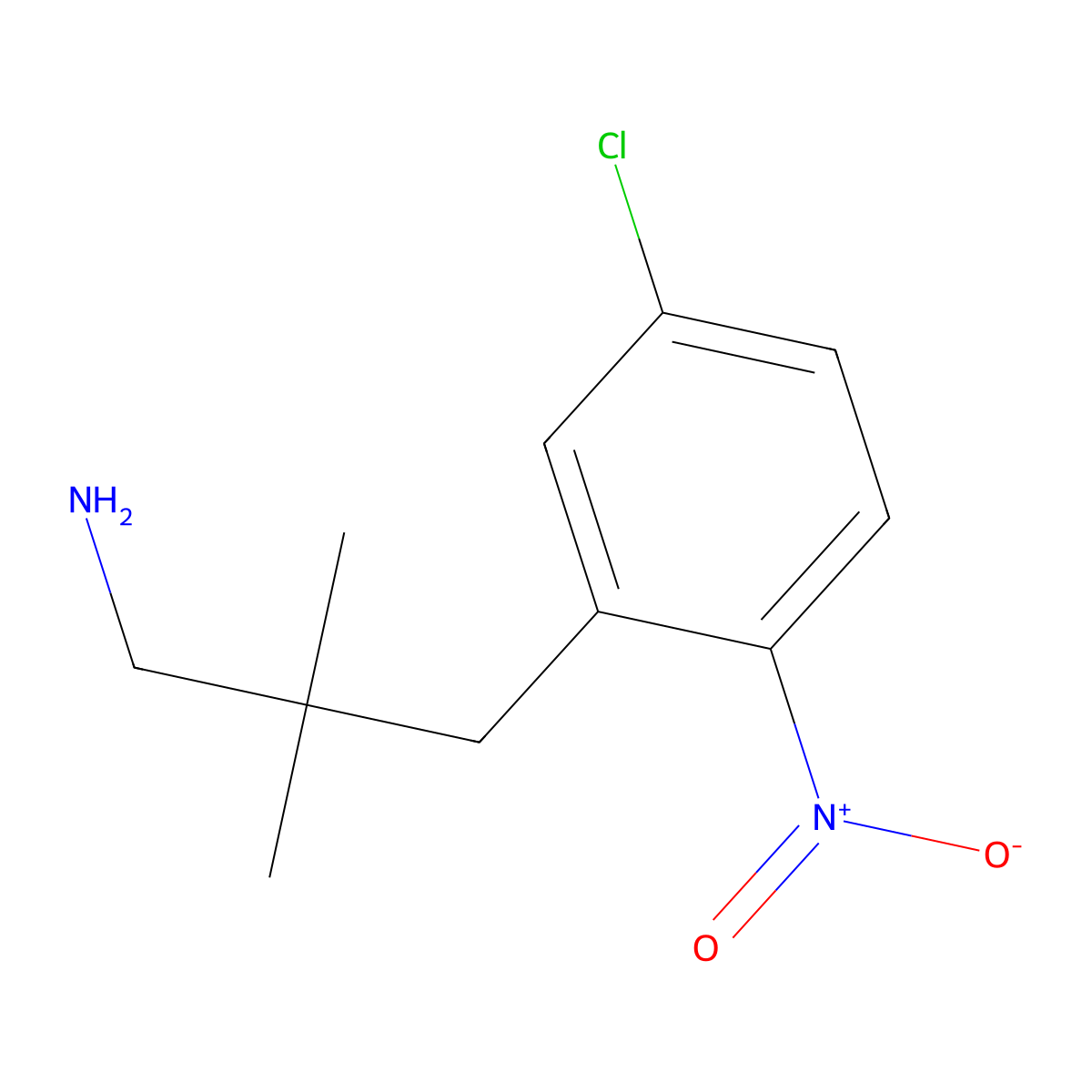 3-(5-Chloro-2-nitrophenyl)-2,2-dimethylpropan-1-amine molecular structure, CAS 1501535-90-5