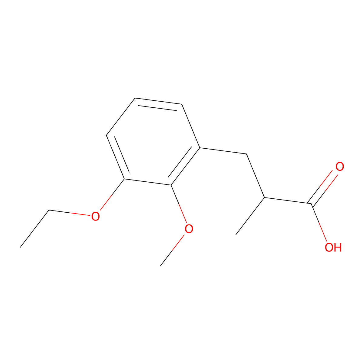 3-(3-Ethoxy-2-methoxyphenyl)-2-methylpropanoic acid molecular structure, CAS 1501540-51-7