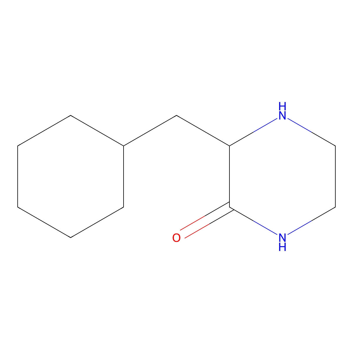 3-(Cyclohexylmethyl)piperazin-2-one molecular structure, CAS 1501547-13-2