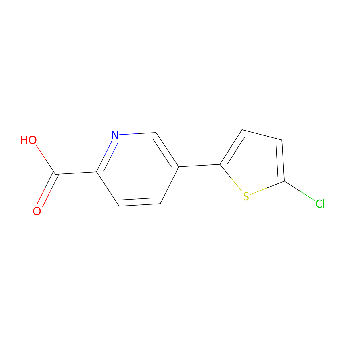 5-(5-Chlorothiophen-2-yl)pyridine-2-carboxylic acid molecular structure, CAS 1501549-15-0