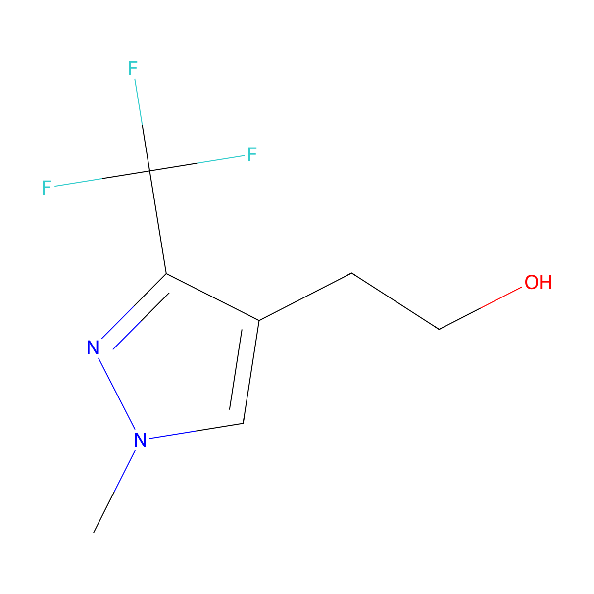 2-[1-Methyl-3-(trifluoromethyl)-1H-pyrazol-4-yl]ethan-1-ol molecular structure, CAS 1501551-82-1