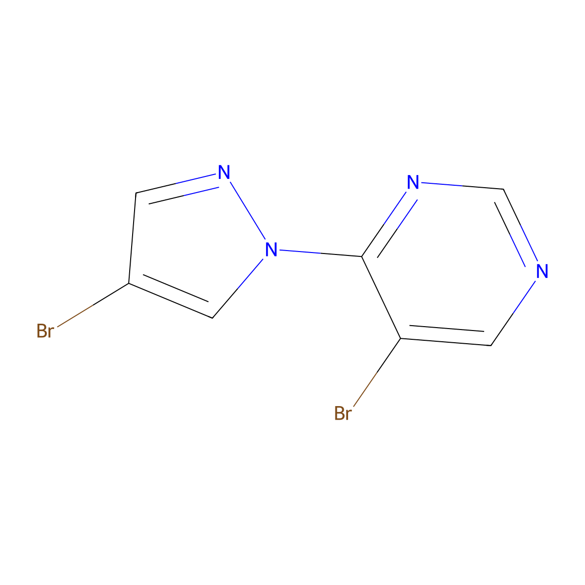 5-bromo-4-(4-bromo-1H-pyrazol-1-yl)pyrimidine molecular structure, CAS 1501562-91-9