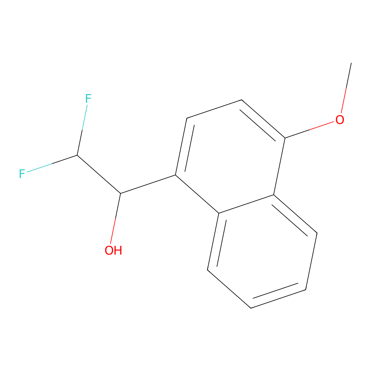 2,2-Difluoro-1-(4-methoxynaphthalen-1-yl)ethan-1-ol molecular structure, CAS 1501574-36-2