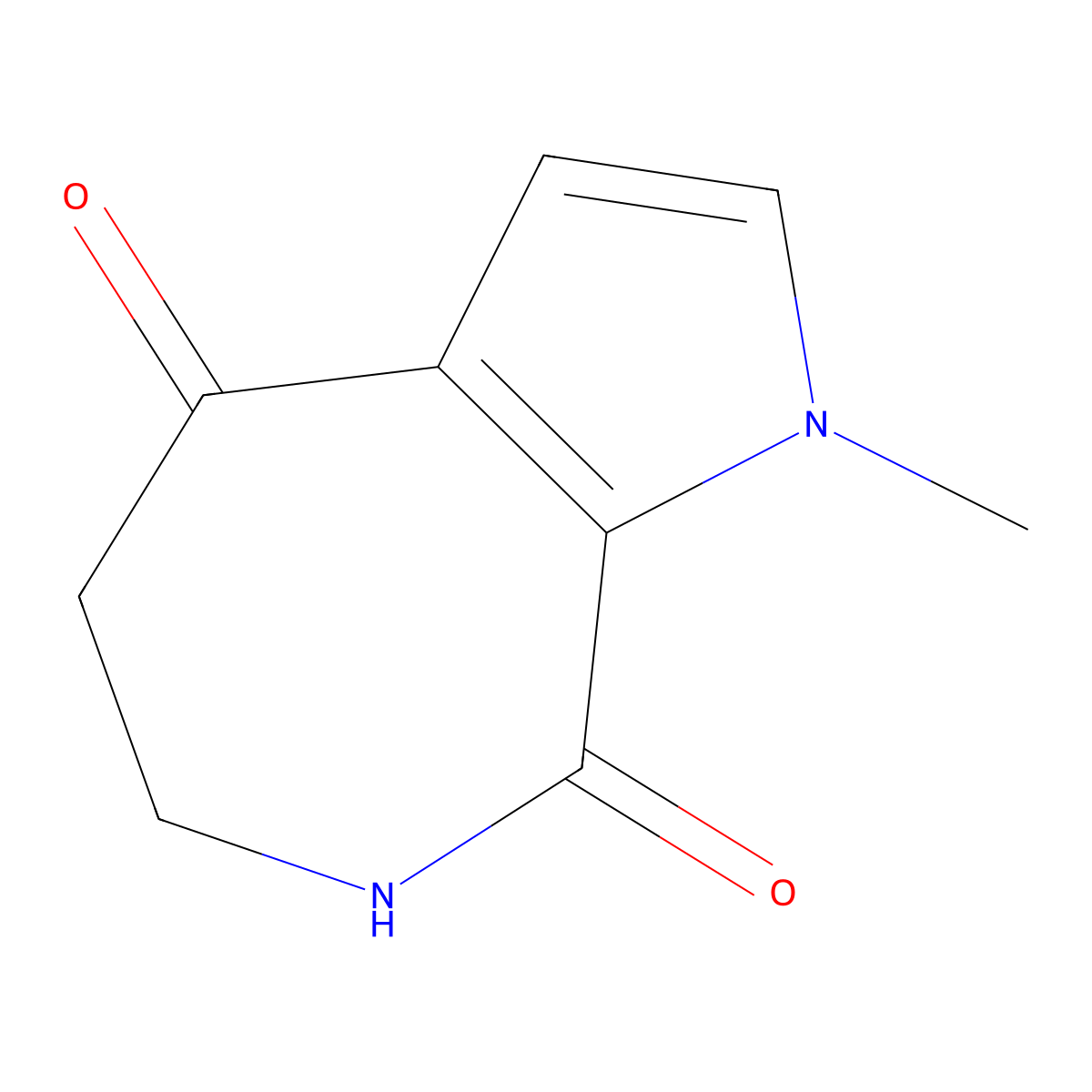 1-Methyl-6,7-dihydropyrrolo[2,3-c]azepine-4,8(1H,5H)-dione molecular structure, CAS 150159-13-0