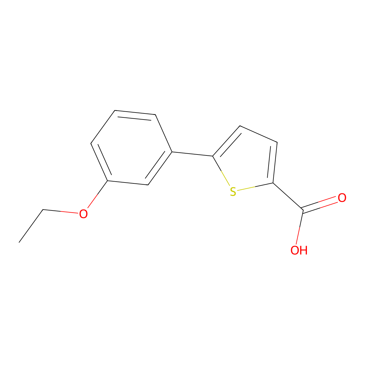 5-(3-Ethoxyphenyl)-2-thiophenecarboxylic acid molecular structure, CAS 1501593-13-0