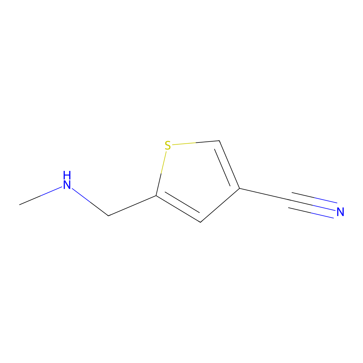 5-[(Methylamino)methyl]thiophene-3-carbonitrile molecular structure, CAS 1501598-11-3