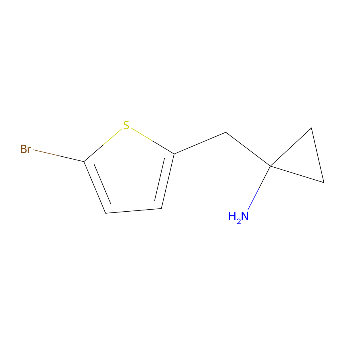 1-((5-Bromothiophen-2-yl)methyl)cyclopropan-1-amine molecular structure, CAS 1501600-39-0