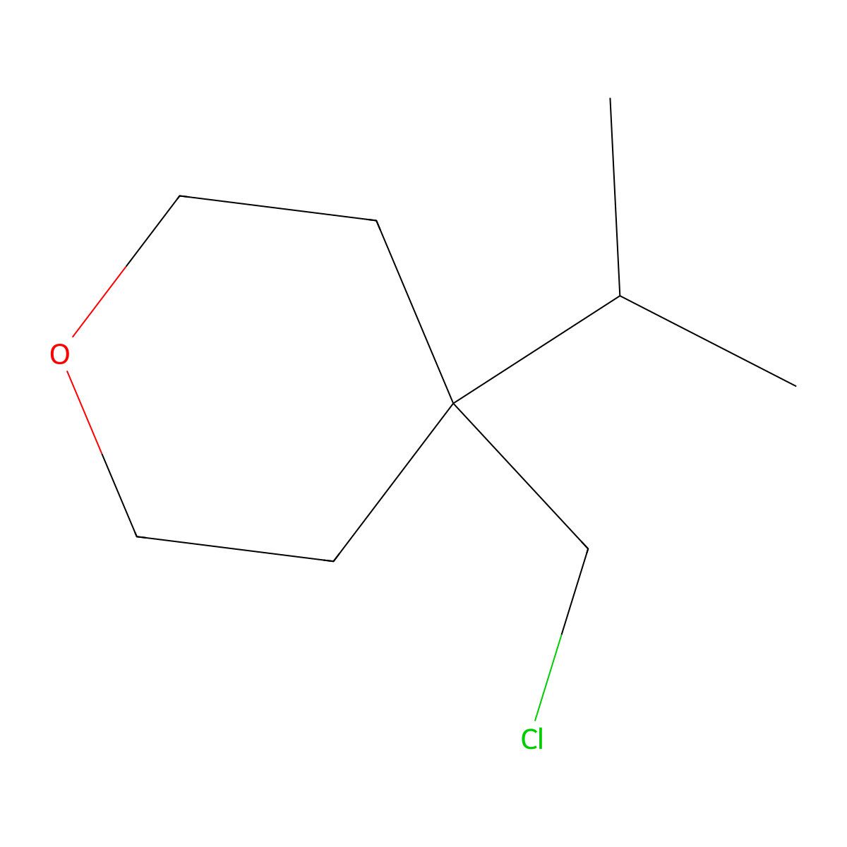 4-(Chloromethyl)-4-(propan-2-yl)oxane molecular structure, CAS 1501604-19-8