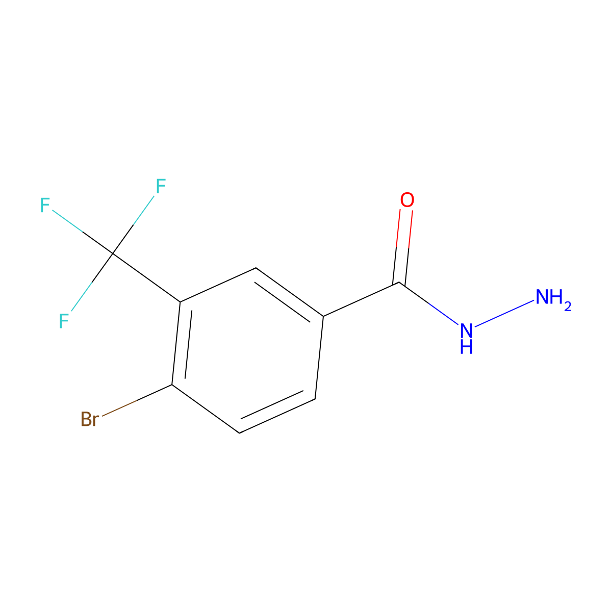 4-Bromo-3-(trifluoromethyl)benzohydrazide molecular structure, CAS 1501612-50-5