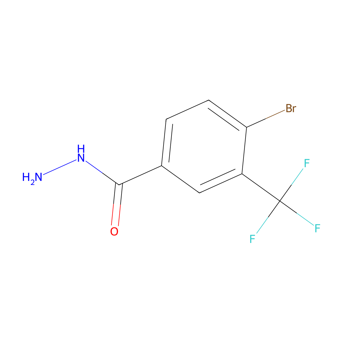 4-Bromo-3-(trifluoromethyl)benzohydrazide molecular structure, CAS 1501612-50-5