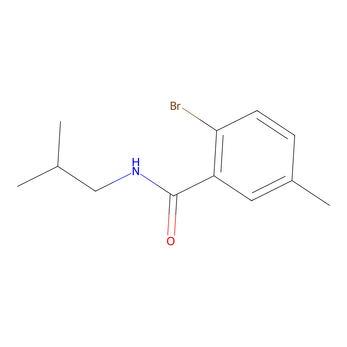 2-Bromo-N-isobutyl-5-methylbenzamide molecular structure, CAS 1501635-25-1
