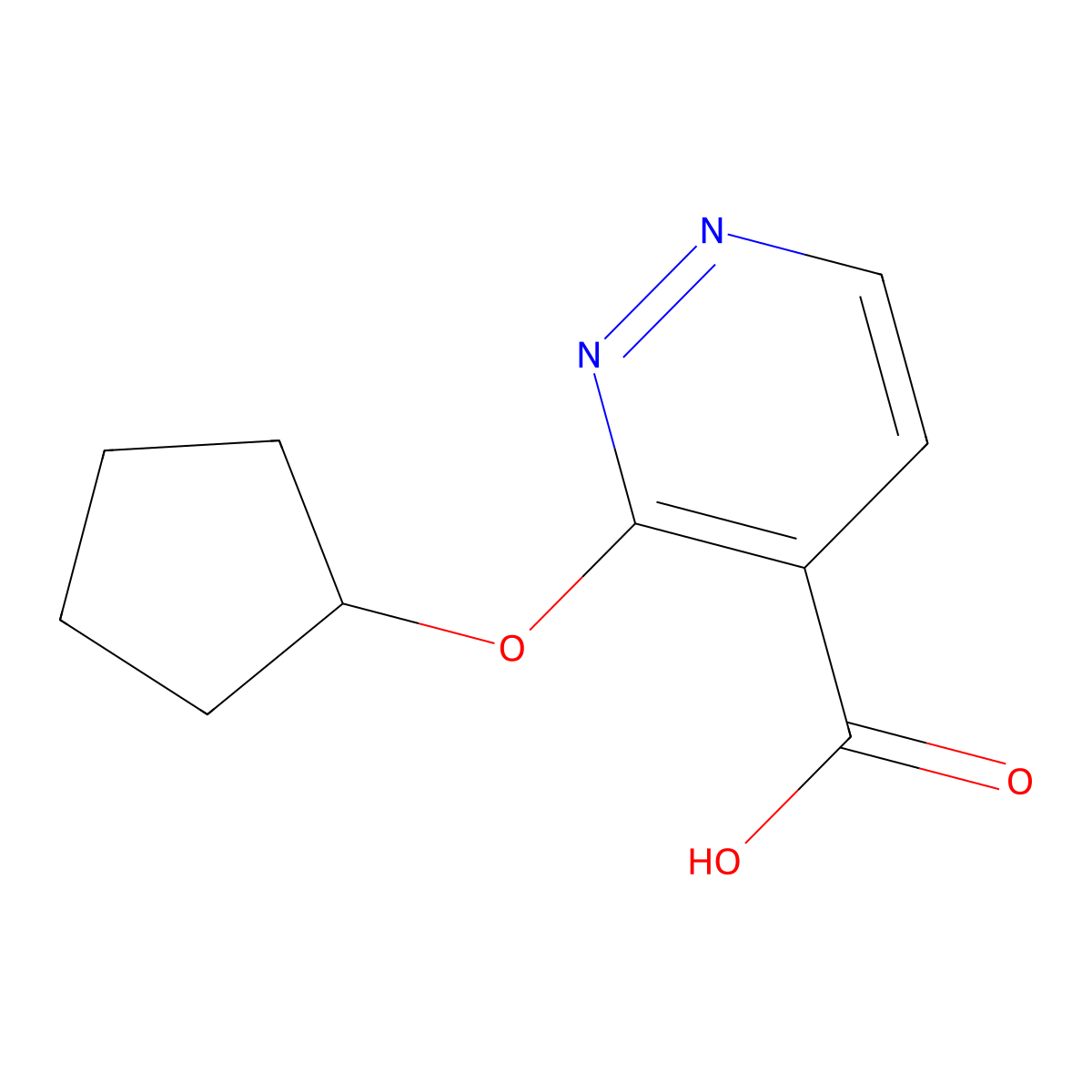 3-(Cyclopentyloxy)pyridazine-4-carboxylic acid molecular structure, CAS 1501641-46-8