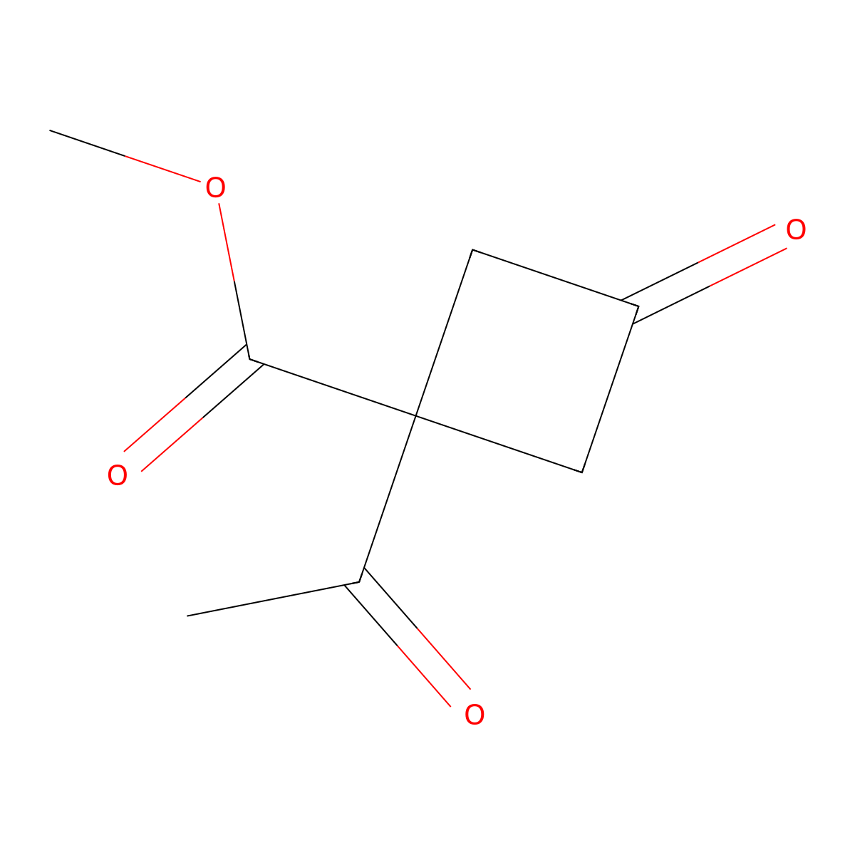 Methyl 1-acetyl-3-oxocyclobutane-1-carboxylate molecular structure, CAS 1501666-28-9