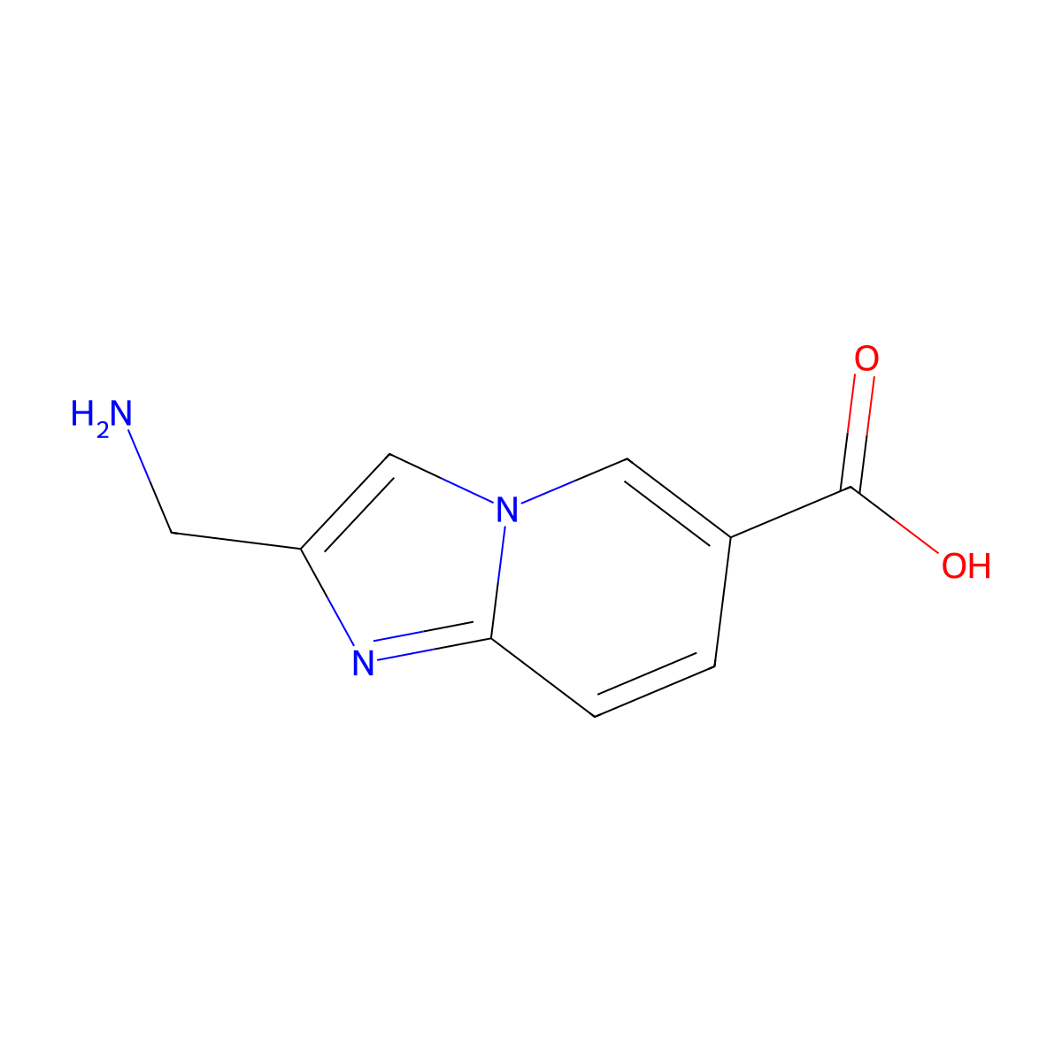 2-(Aminomethyl)imidazo[1,2-a]pyridine-6-carboxylic acid molecular structure, CAS 1501672-10-1