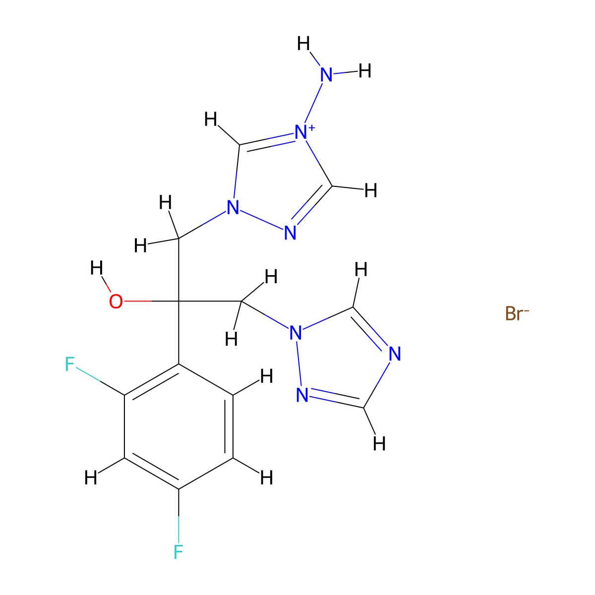 4-Amino Fluconazole Bromide molecular structure, CAS 150168-54-0