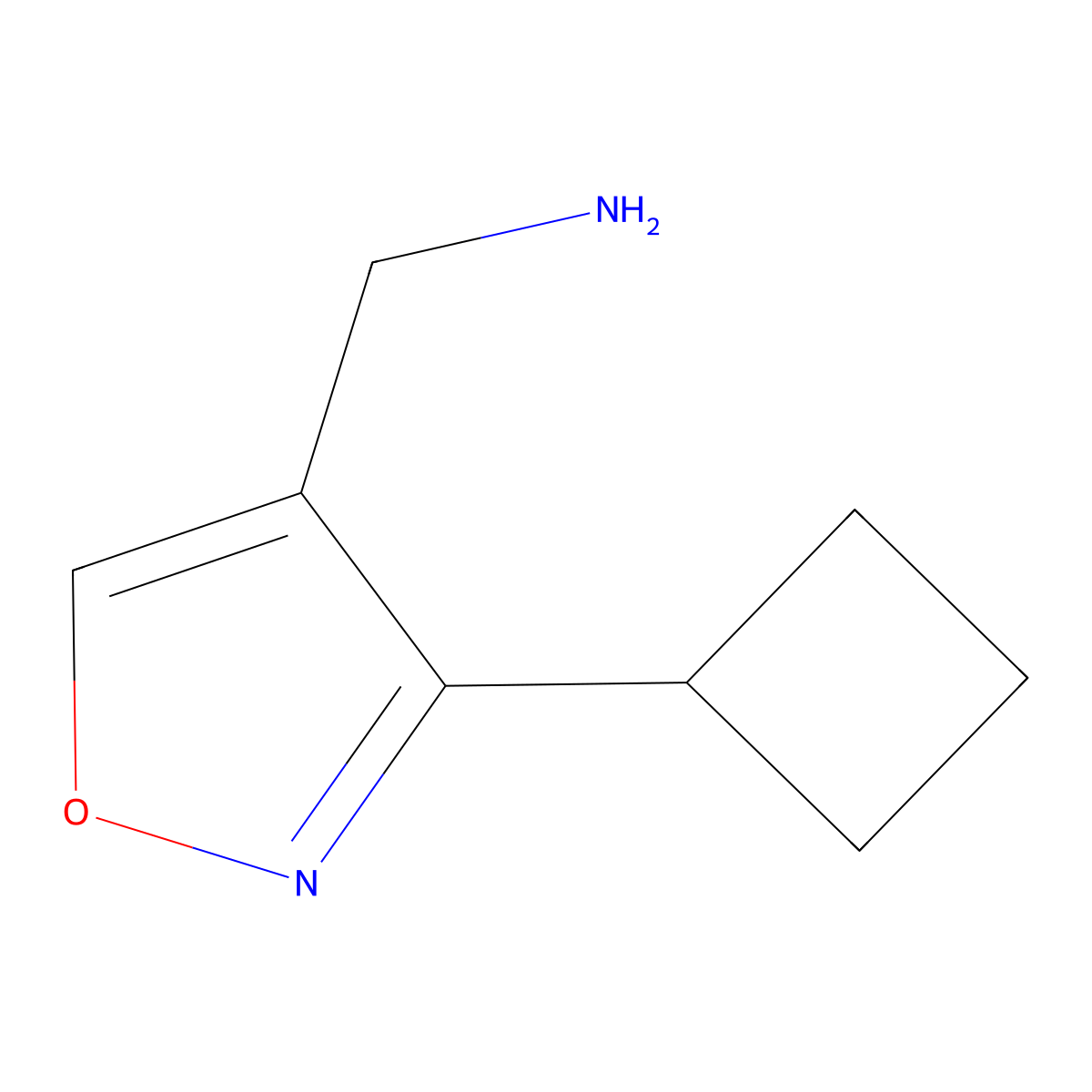 1-(3-Cyclobutyl-1,2-oxazol-4-yl)methanamine molecular structure, CAS 1501681-14-6