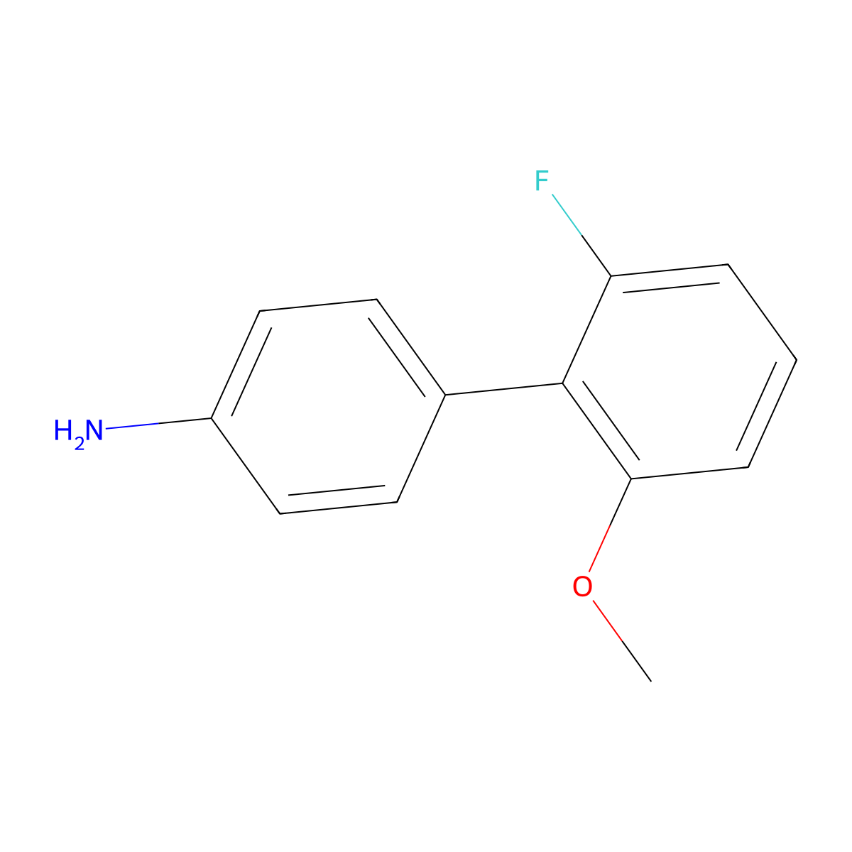 2'-Fluoro-6'-methoxy[1,1'-biphenyl]-4-amine molecular structure, CAS 1501690-86-3