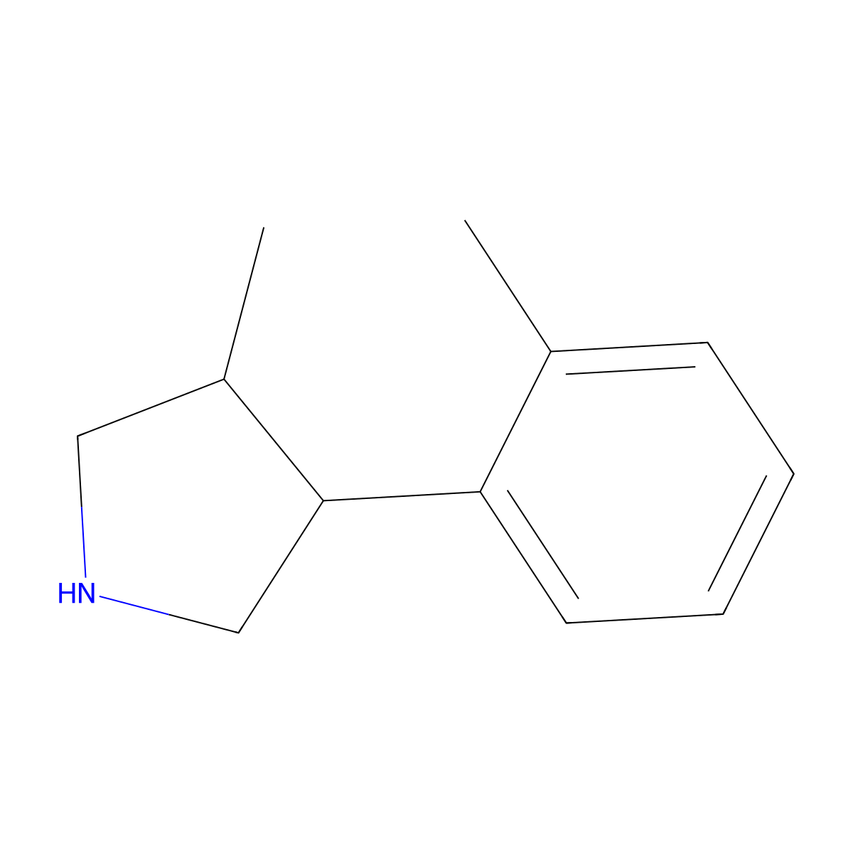 3-Methyl-4-(2-methylphenyl)pyrrolidine molecular structure, CAS 1501699-89-3