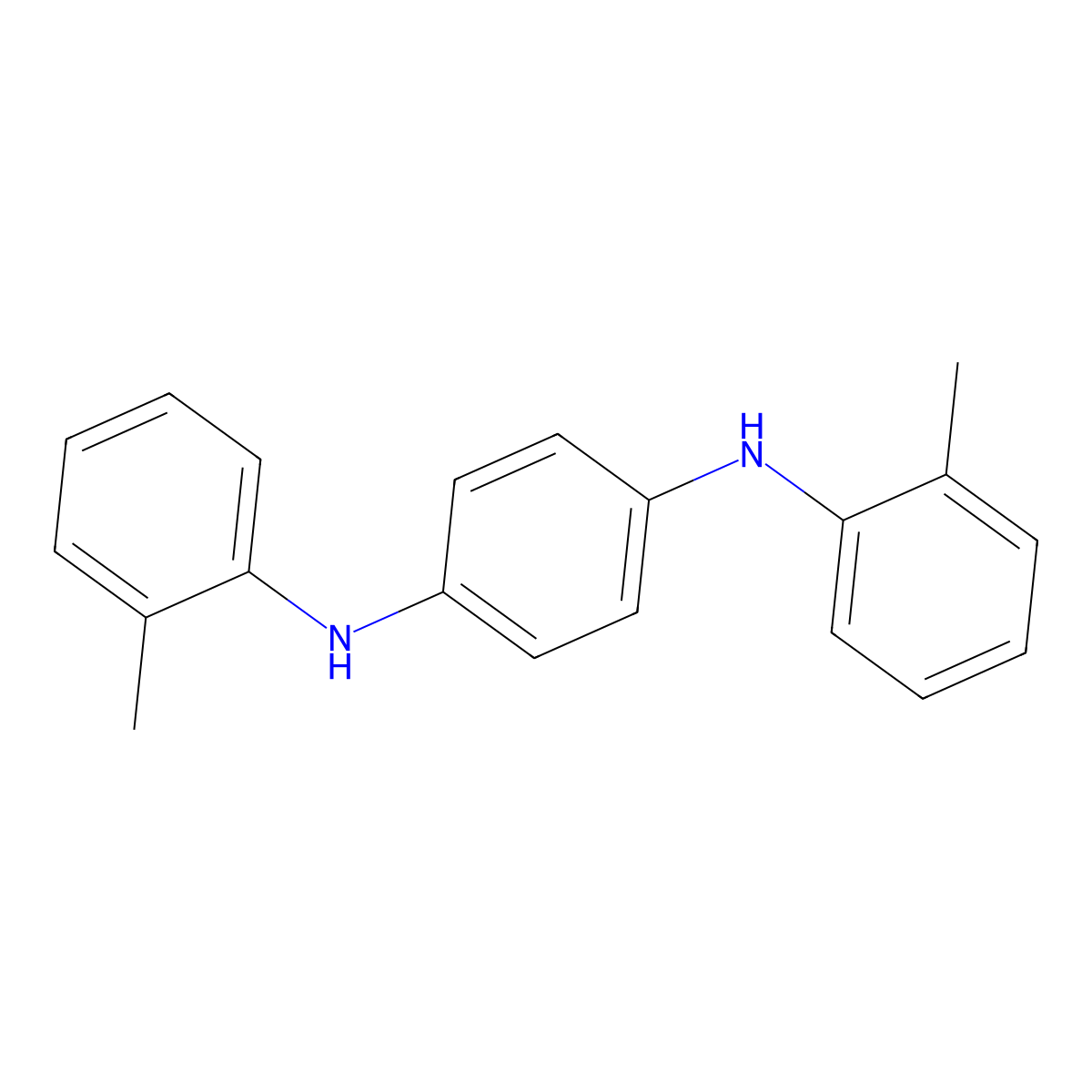 1,4-Benzenediamine, N1,N4-bis(2-methylphenyl)- molecular structure, CAS 15017-02-4