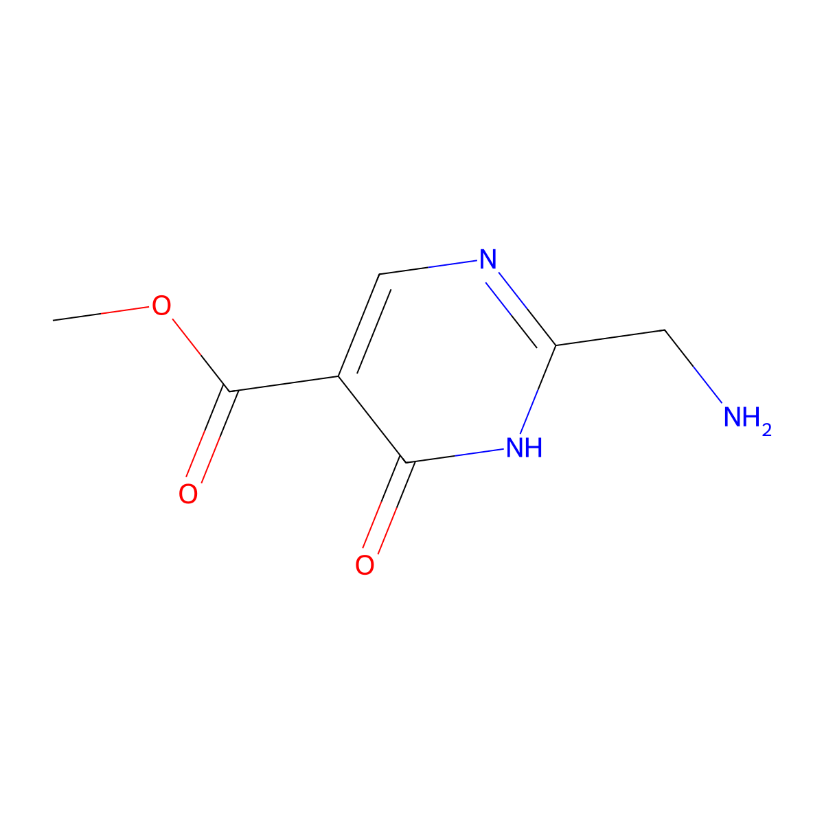 Methyl 2-(aminomethyl)-6-oxo-1,6-dihydropyrimidine-5-carboxylate molecular structure, CAS 1501702-41-5