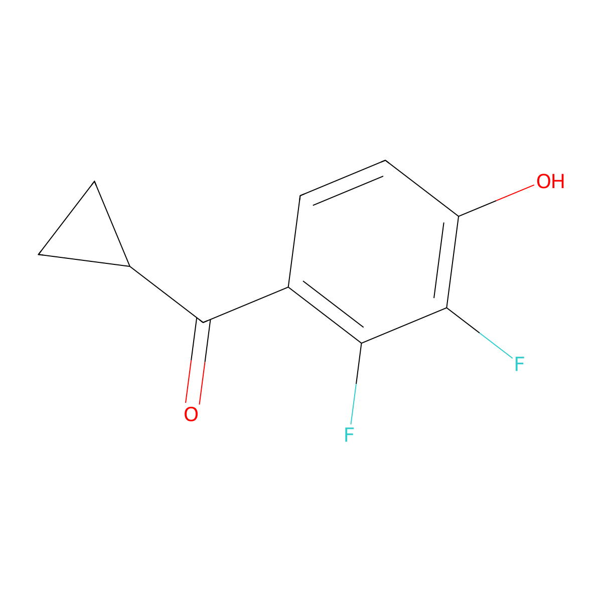 4-Cyclopropanecarbonyl-2,3-difluorophenol molecular structure, CAS 1501703-85-0