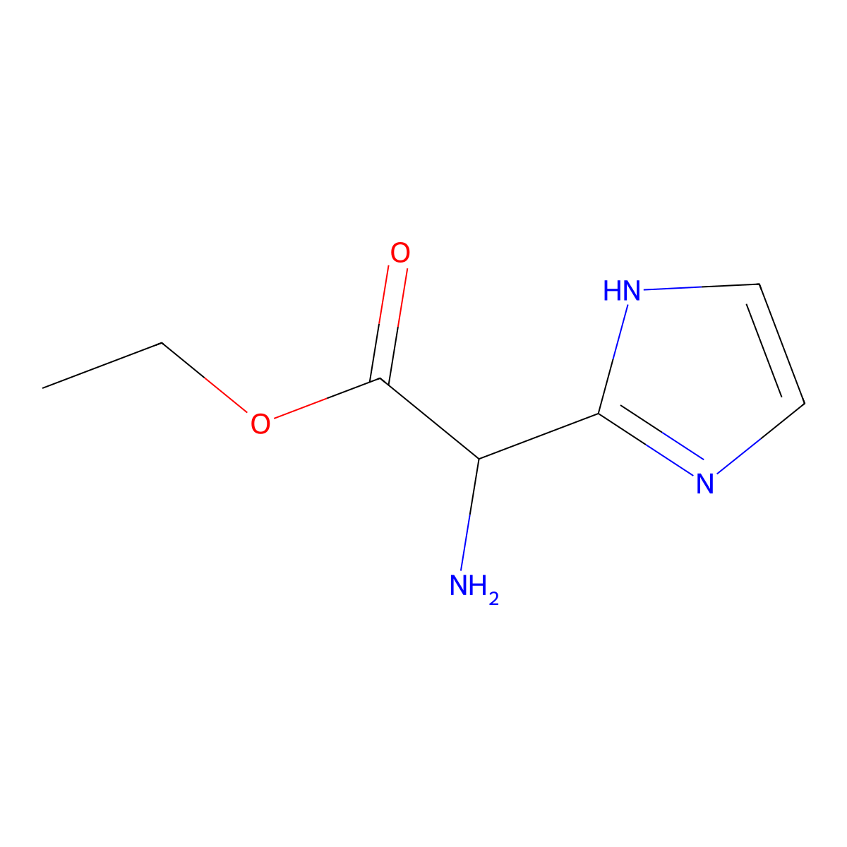 ethyl 2-amino-2-(1H-imidazol-2-yl)acetate molecular structure, CAS 1501725-68-3