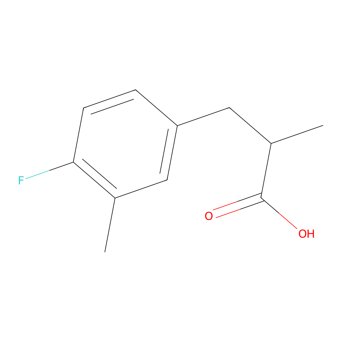 3-(4-Fluoro-3-methylphenyl)-2-methylpropanoic acid molecular structure, CAS 1501735-57-4