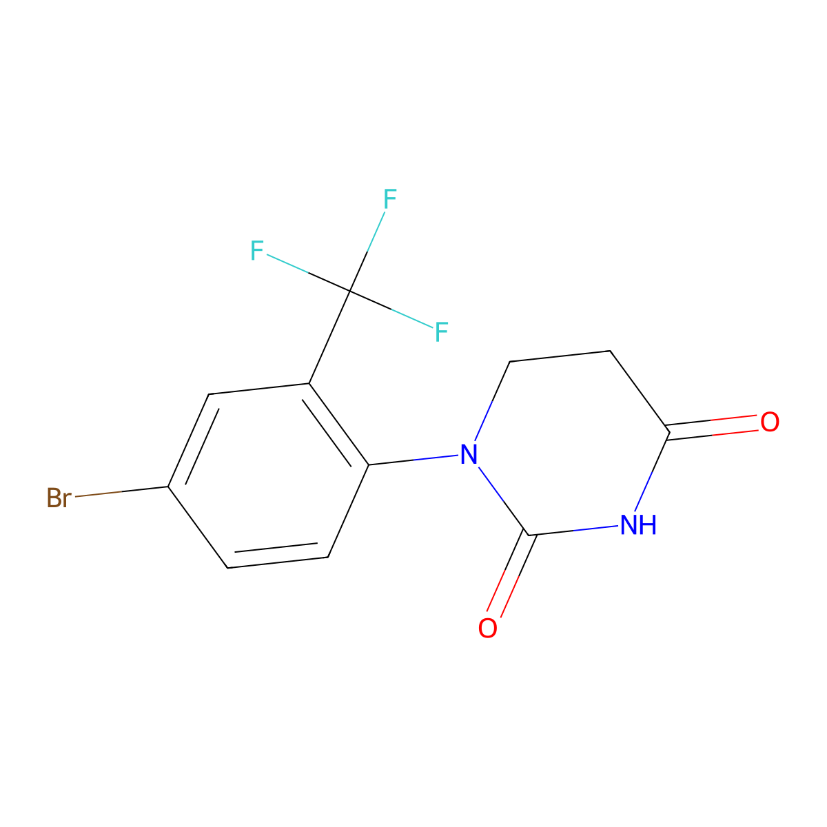 1-(4-Bromo-2-(trifluoromethyl)phenyl)dihydropyrimidine-2,4(1H,3H)-dione molecular structure, CAS 1501738-55-1