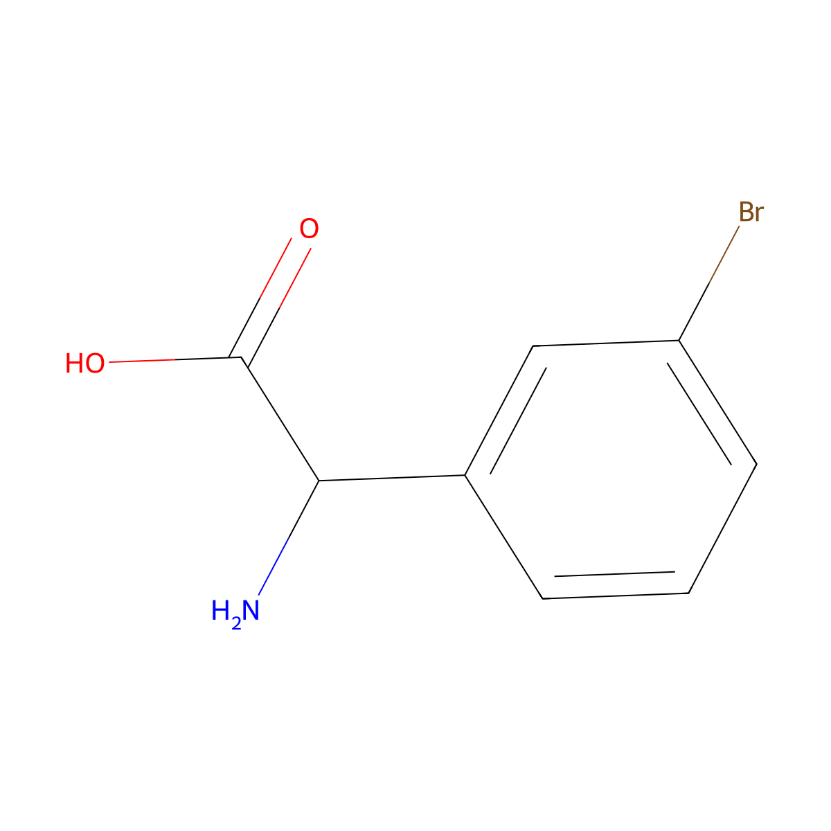 2-amino-2-(3-bromophenyl)acetic Acid molecular structure, CAS 150174-93-9