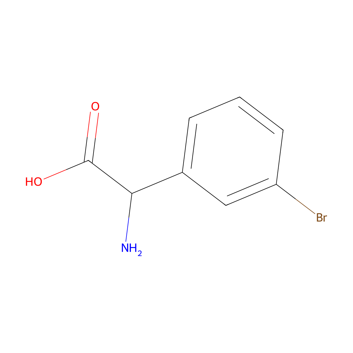 2-amino-2-(3-bromophenyl)acetic Acid molecular structure, CAS 150174-93-9