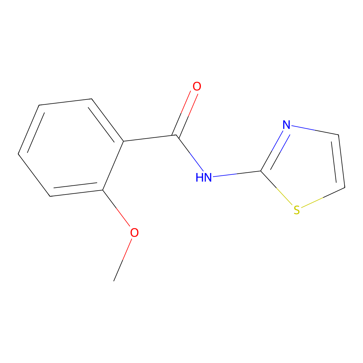 2-methoxy-N-(1,3-thiazol-2-yl)benzamide molecular structure, CAS 150175-94-3