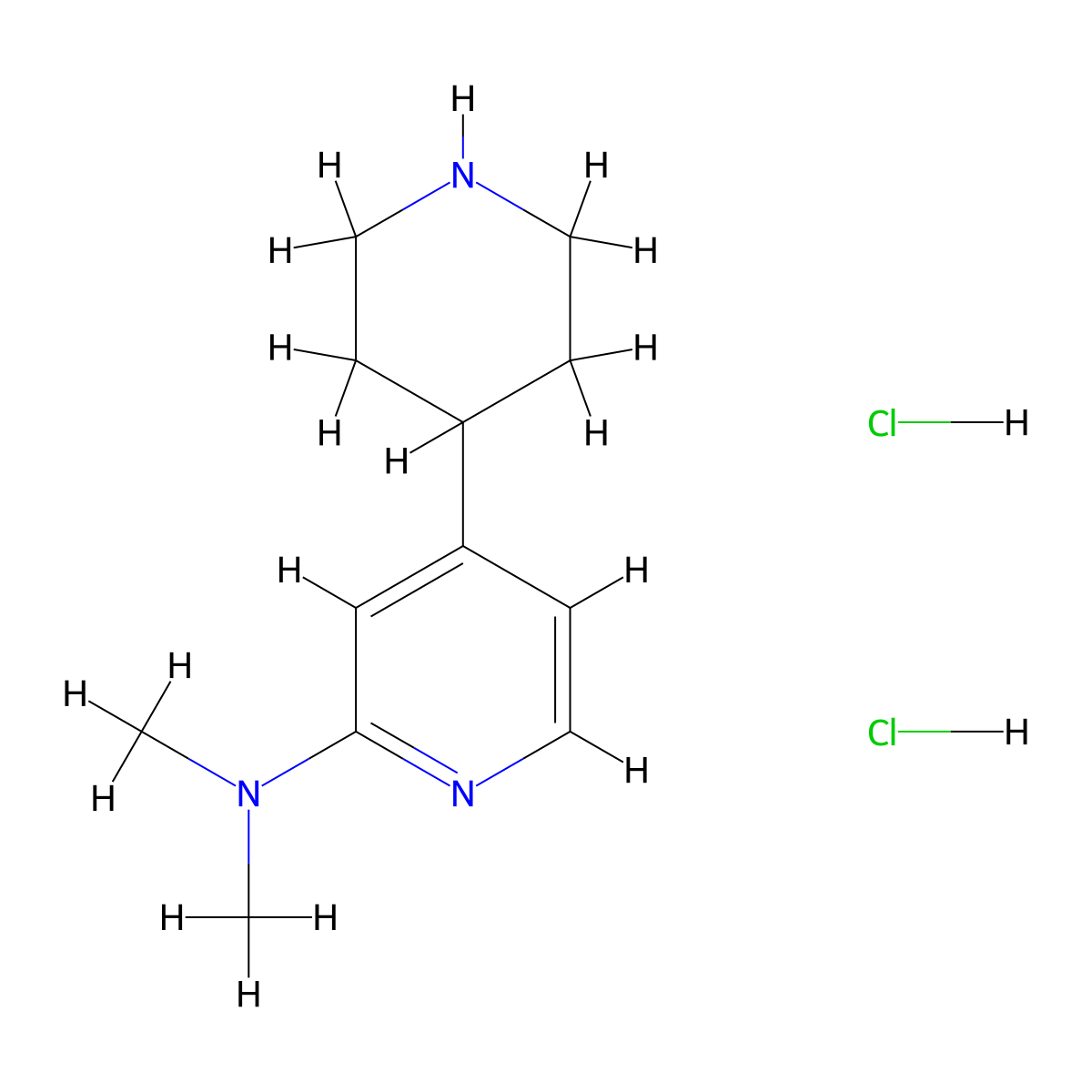 N,N-Dimethyl-4-piperidin-4-ylpyridin-2-amine dihydrochloride molecular structure, CAS 1501756-03-1