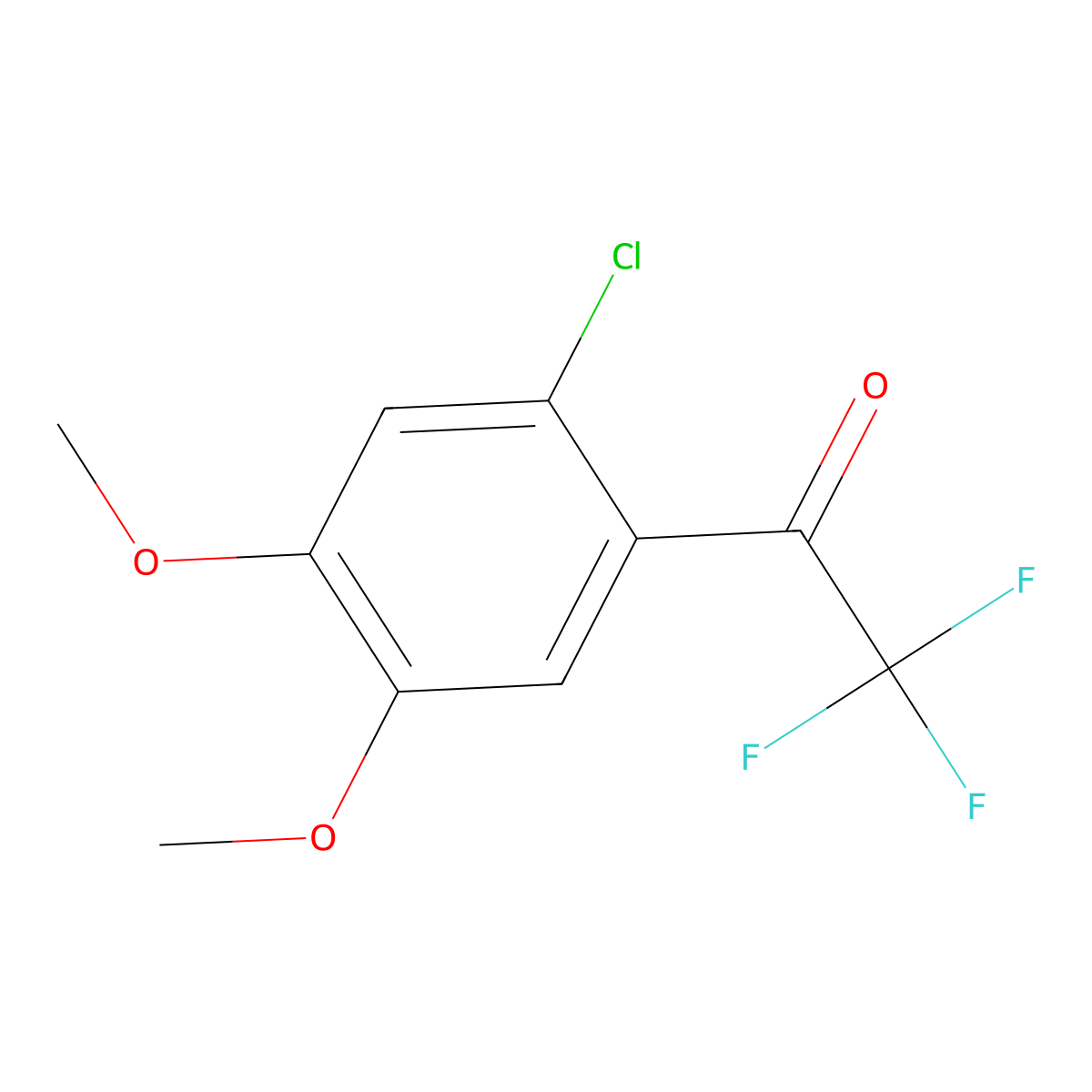 1-(2-Chloro-4,5-dimethoxyphenyl)-2,2,2-trifluoroethanone molecular structure, CAS 1501758-28-6