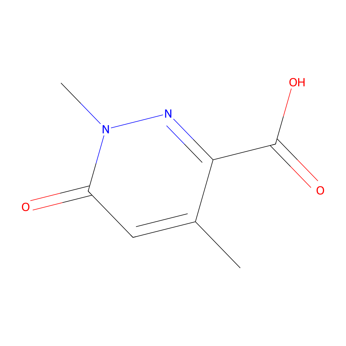1,4-Dimethyl-6-oxo-1,6-dihydropyridazine-3-carboxylic acid molecular structure, CAS 1501758-80-0
