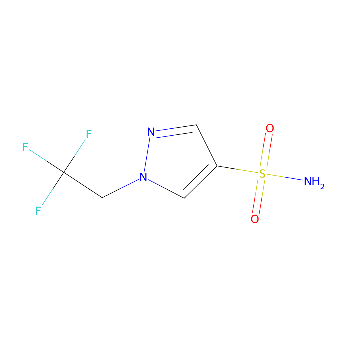 1-(2,2,2-trifluoroethyl)-1H-pyrazole-4-sulfonamide molecular structure, CAS 1501763-87-6