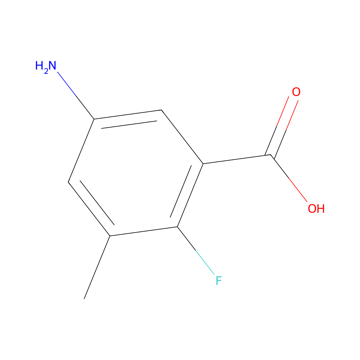 5-Amino-2-fluoro-3-methylbenzoicacid molecular structure, CAS 1501767-86-7