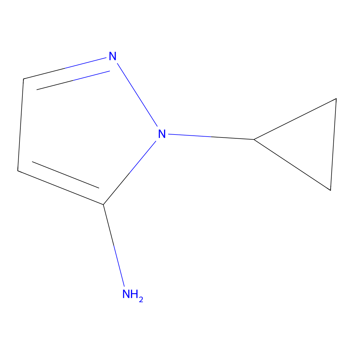 1-cyclopropyl-1H-pyrazol-5-amine molecular structure, CAS 1501777-90-7