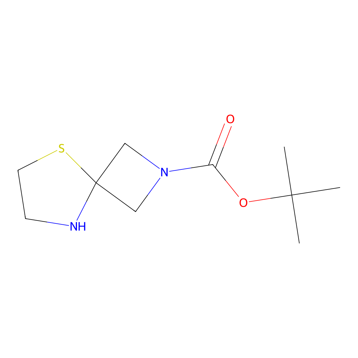 Tert-butyl 5-thia-2,8-diazaspiro[3.4]octane-2-carboxylate molecular structure, CAS 1501781-14-1