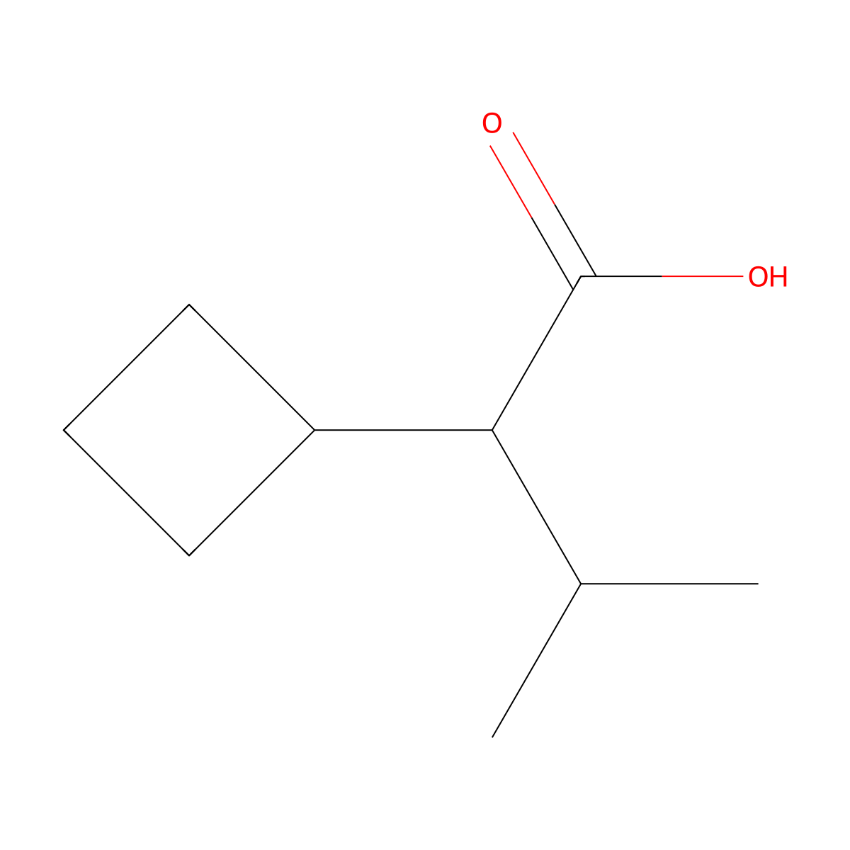 2-Cyclobutyl-3-methylbutanoic acid molecular structure, CAS 1501792-45-5