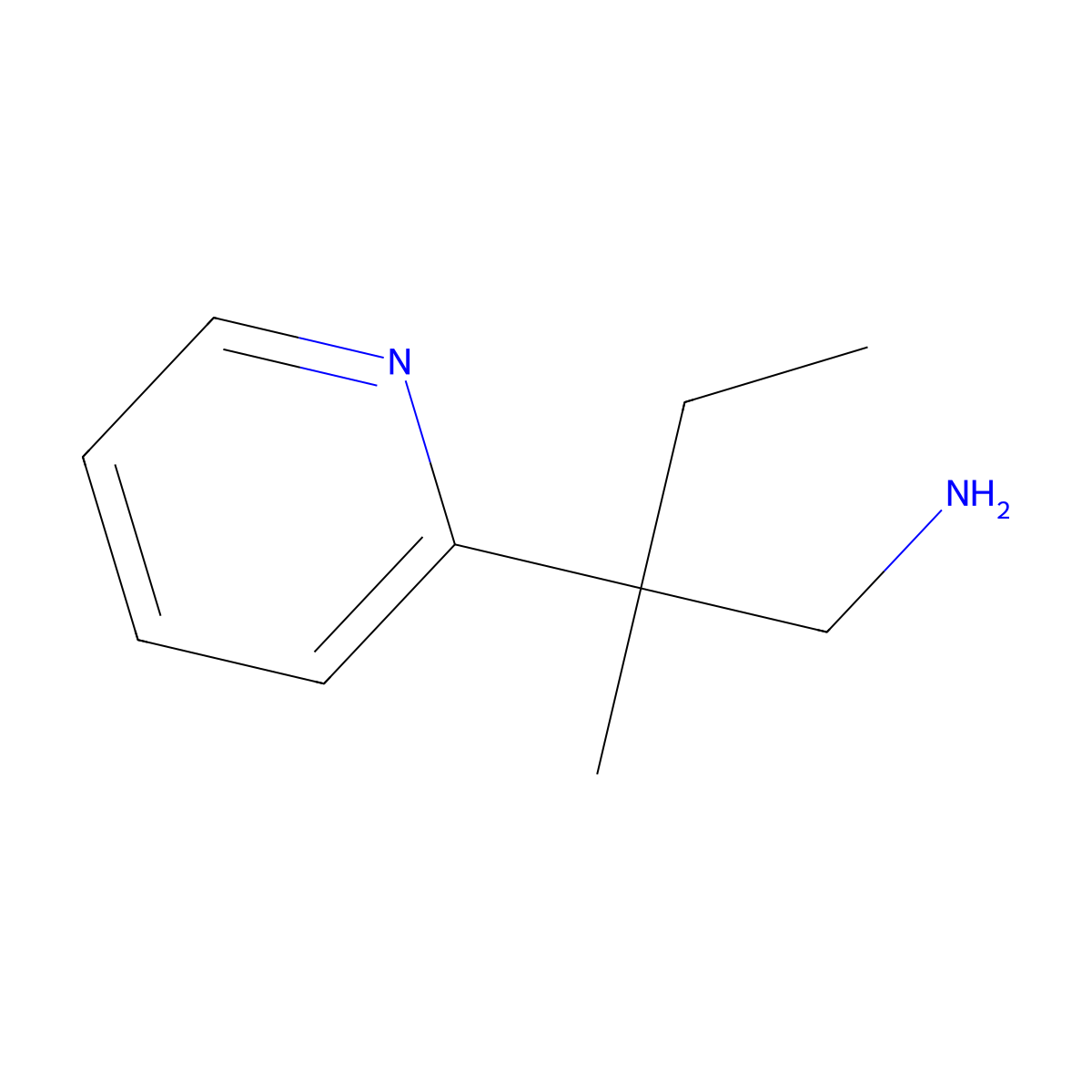 2-Methyl-2-(pyridin-2-yl)butan-1-amine molecular structure, CAS 1501793-70-9