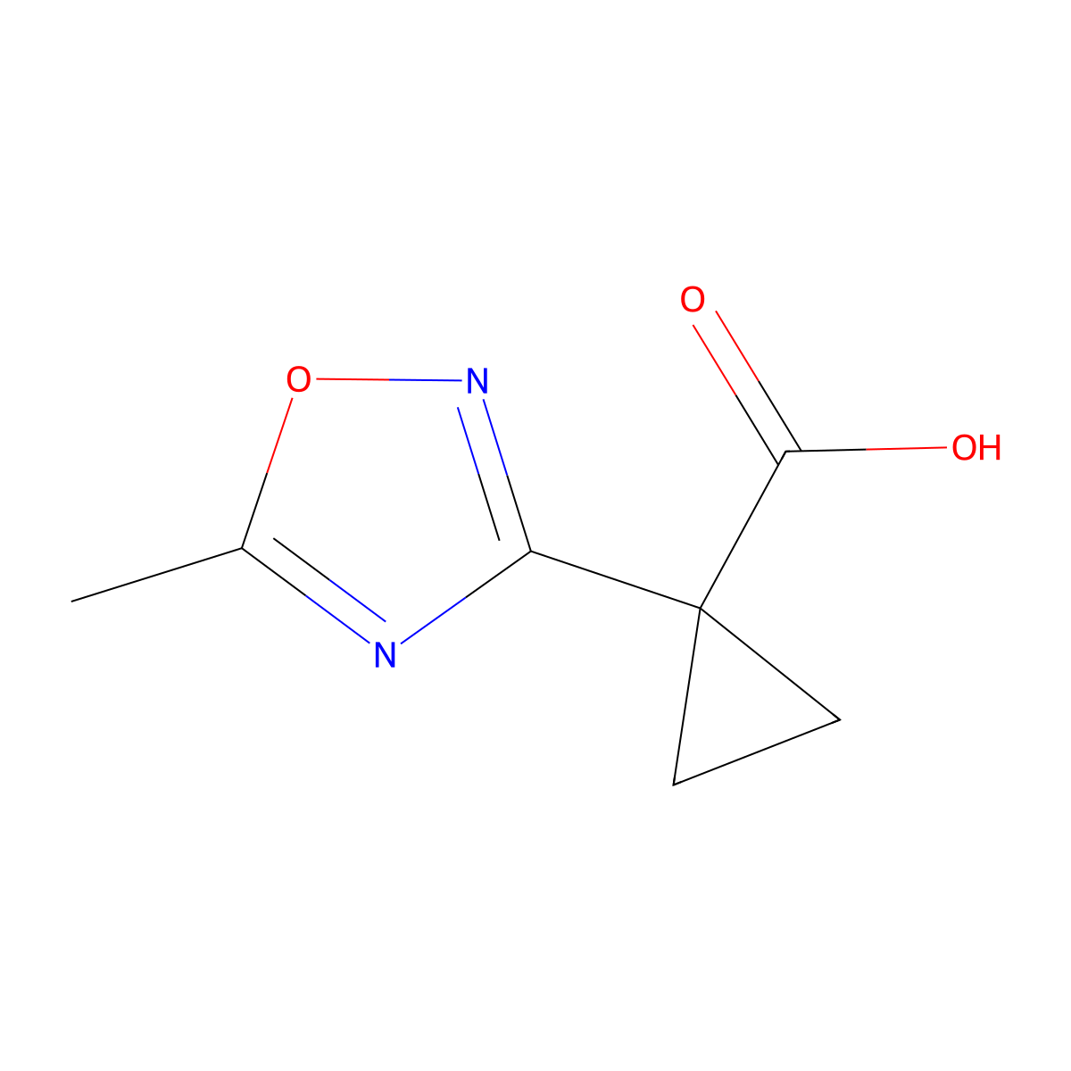 1-(5-Methyl-1,2,4-oxadiazol-3-yl)cyclopropane-1-carboxylic acid molecular structure, CAS 1501794-27-9