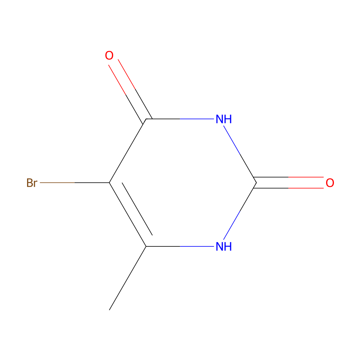 2,4(1H,3H)-Pyrimidinedione, 5-bromo-6-methyl- molecular structure, CAS 15018-56-1