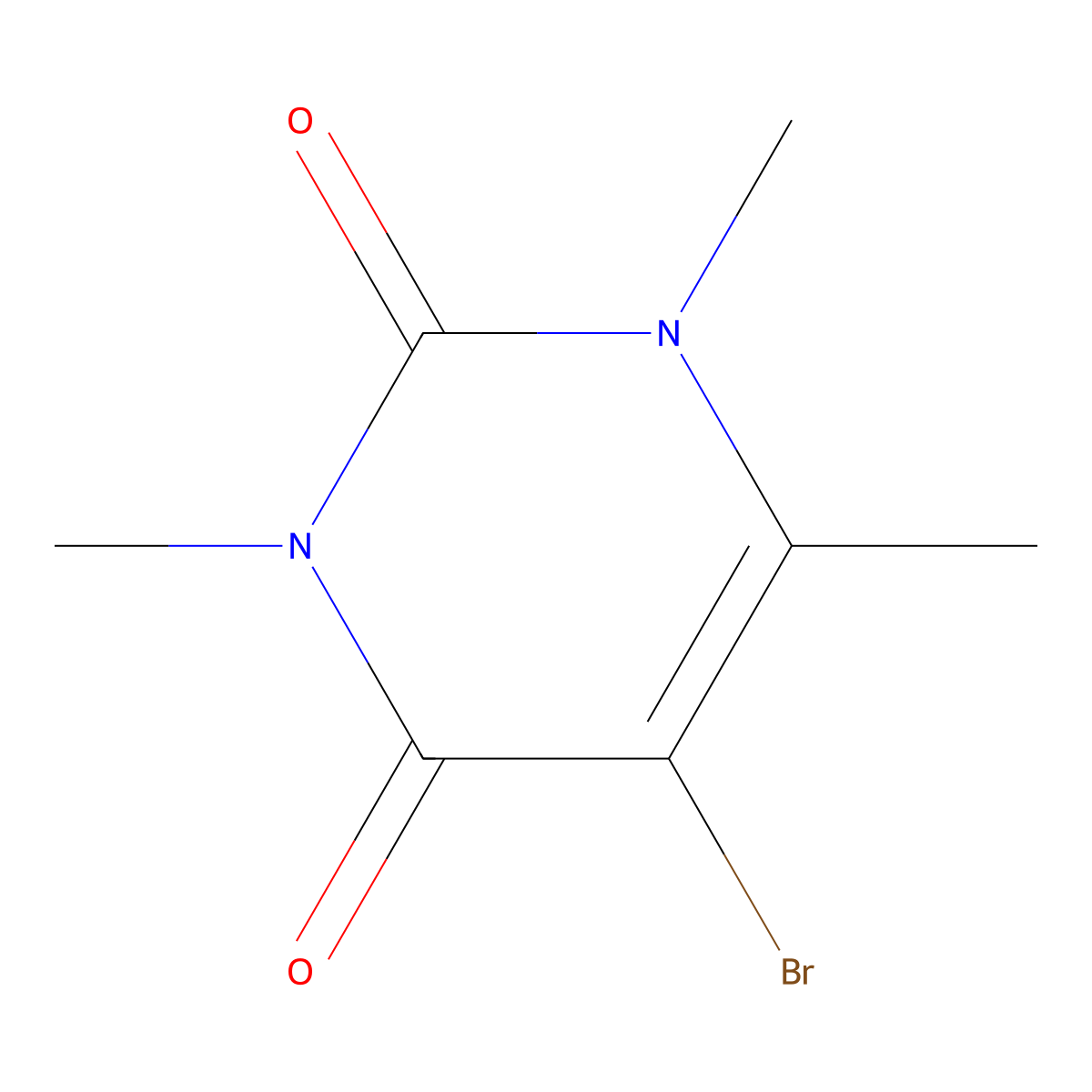 5-Bromo-1,3,6-trimethyl-2,4(1H,3H)-pyrimidinedione molecular structure, CAS 15018-59-4