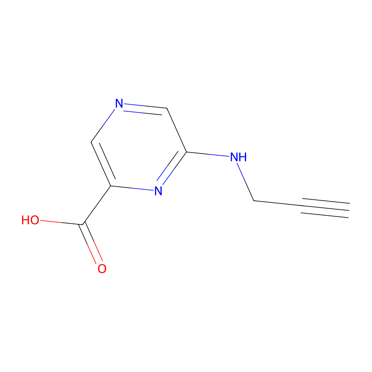 6-[(Prop-2-yn-1-yl)amino]pyrazine-2-carboxylic acid molecular structure, CAS 1501807-53-9