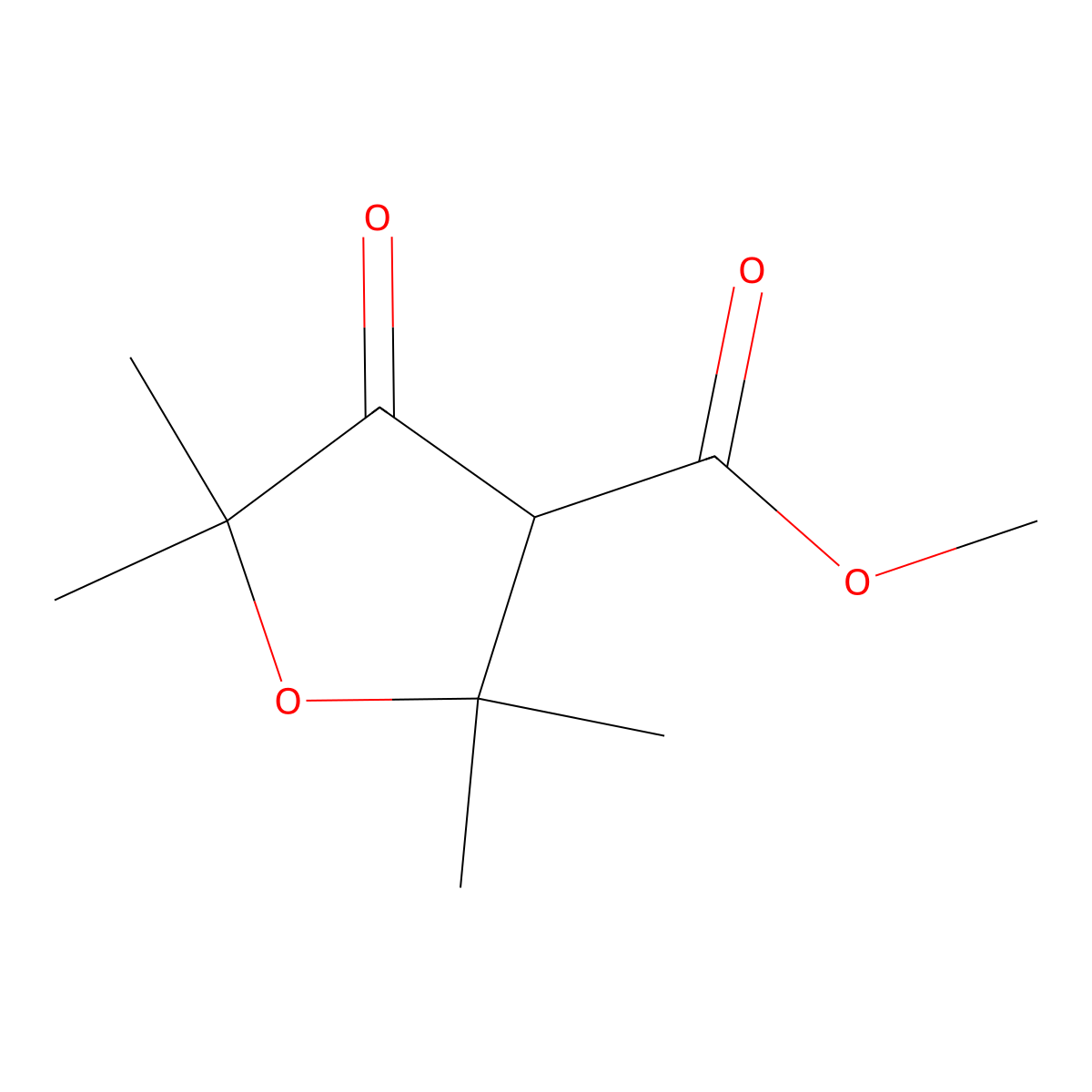 Methyl 2,2,5,5-tetramethyl-4-oxooxolane-3-carboxylate molecular structure, CAS 1501808-73-6