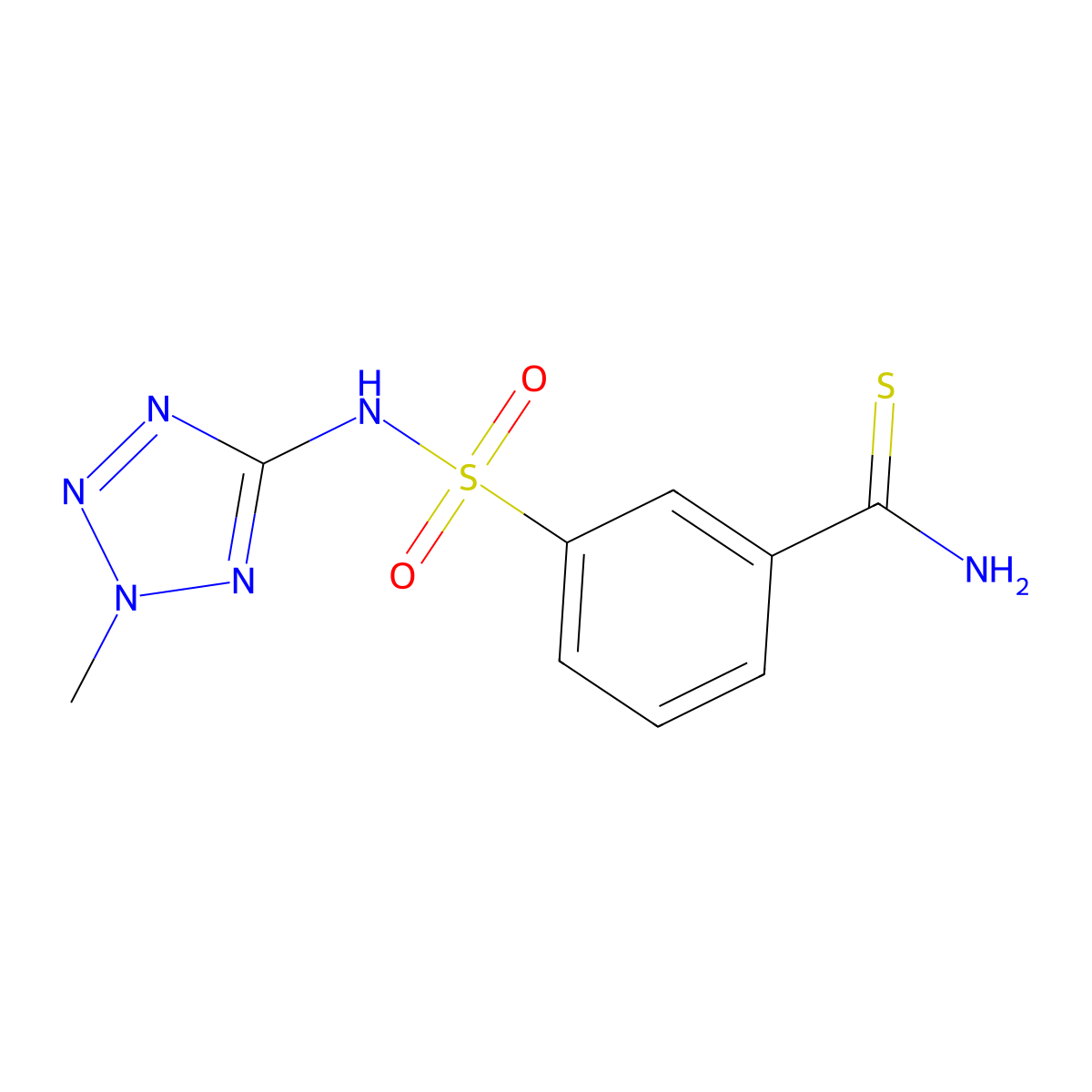 3-(N-(2-methyl-2H-tetrazol-5-yl)sulfamoyl)benzothioamide molecular structure, CAS 1501820-82-1