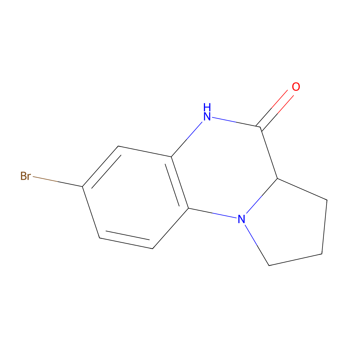 7-bromo-1H,2H,3H,3aH,4H,5H-pyrrolo[1,2-a]quinoxalin-4-one molecular structure, CAS 1501832-57-0