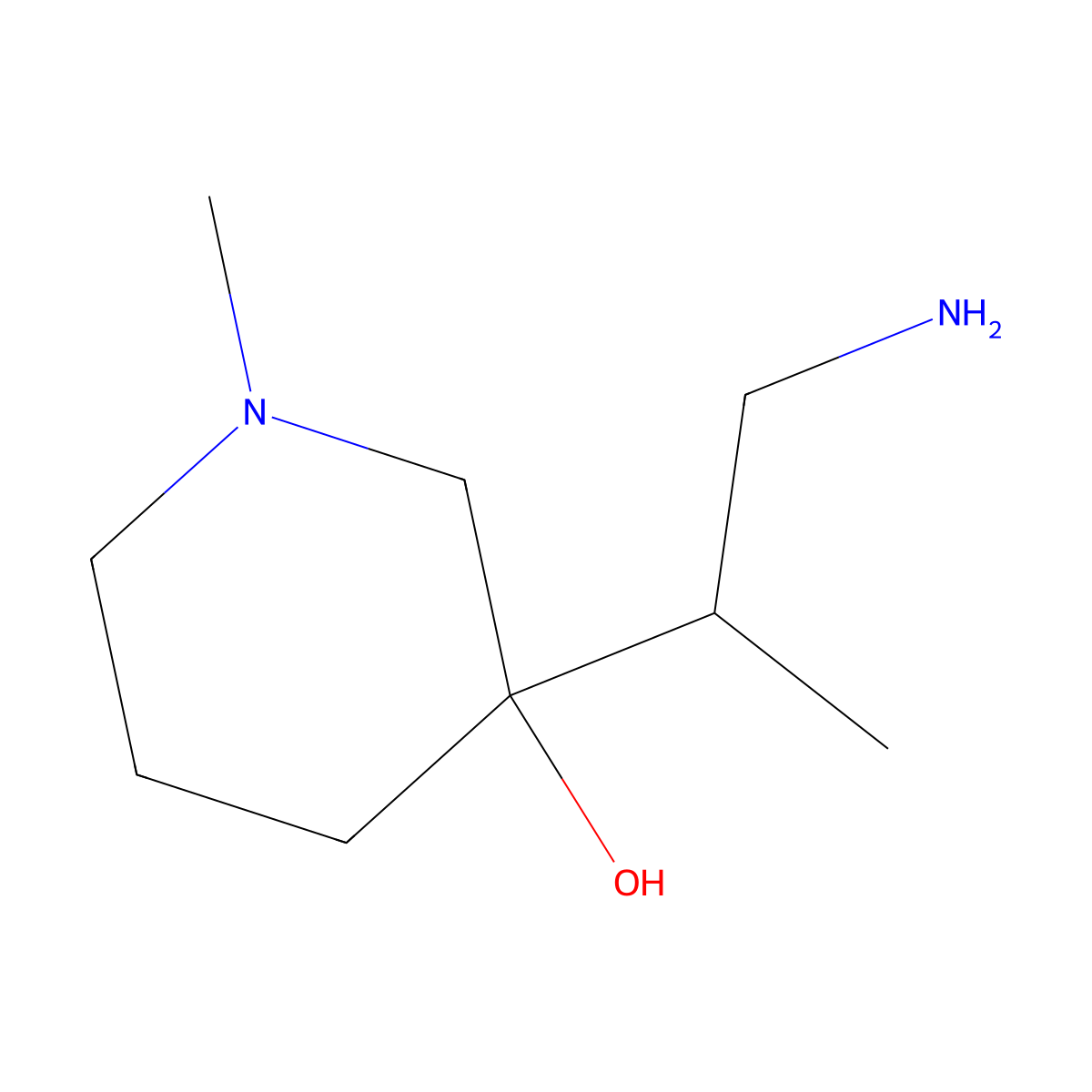 3-(1-Aminopropan-2-YL)-1-methylpiperidin-3-OL molecular structure, CAS 1501835-84-2