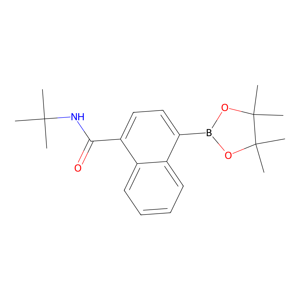 N-(tert-Butyl)-4-(4,4,5,5-tetramethyl-1,3,2-dioxaborolan-2-yl)-1-naphthamide molecular structure, CAS 1501853-90-2
