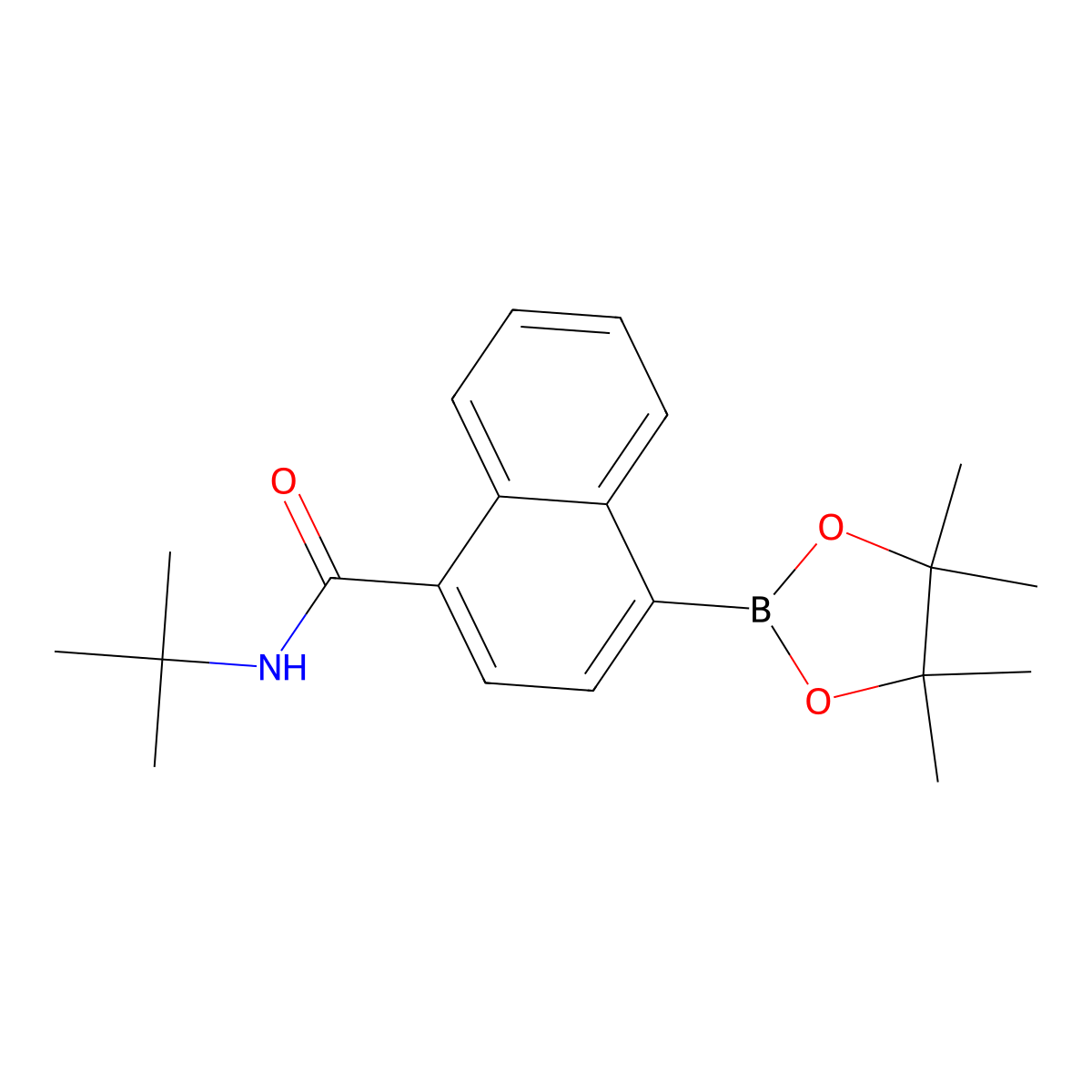 N-(tert-Butyl)-4-(4,4,5,5-tetramethyl-1,3,2-dioxaborolan-2-yl)-1-naphthamide molecular structure, CAS 1501853-90-2